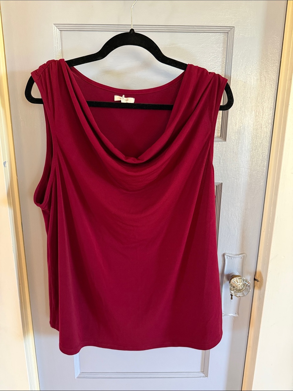 Maurices Draped Cowl Neck Tank Top - Wine